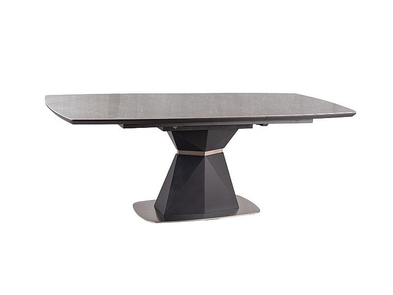Veneti Rozkladací jedálenský stôl EFE - 160x90, šedý mramor, matný antracit